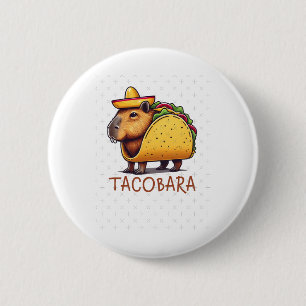 Tacobara Capybara In A Taco Costume Sticker  Button