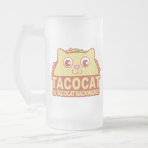 Tacocat Backwards II Frosted Glass Beer Mug