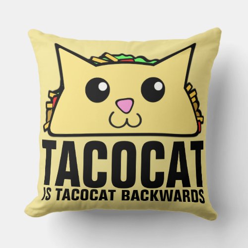Tacocat Backwards Throw Pillow