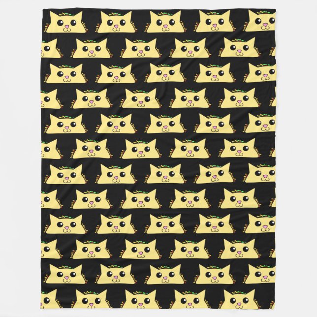 Tacocat Black Fleece Blanket (Front)