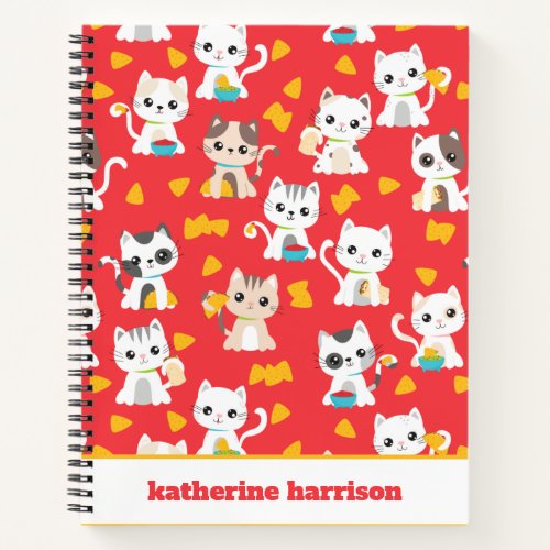 Tacocat Burrito and Taco Cats Cute Personalized Notebook