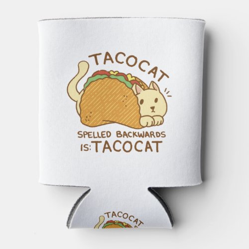 TACOCAT CAT ANIMAL IN TACO CARTOON CAN COOLER