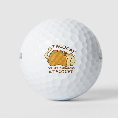 TACOCAT CAT ANIMAL IN TACO CARTOON GOLF BALLS
