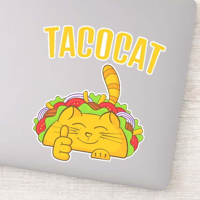 Tacocat Cute Cat Tacos Sticker (Detail)