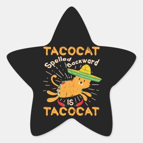 Tacocat Graphic Cinco de Mayo Cat Taco Star Sticker