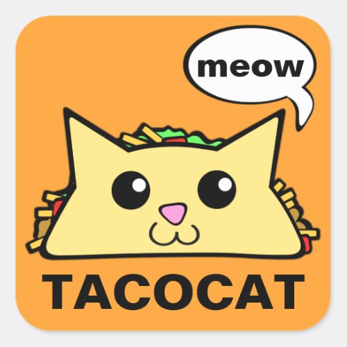 TacoCat Meow Square Sticker