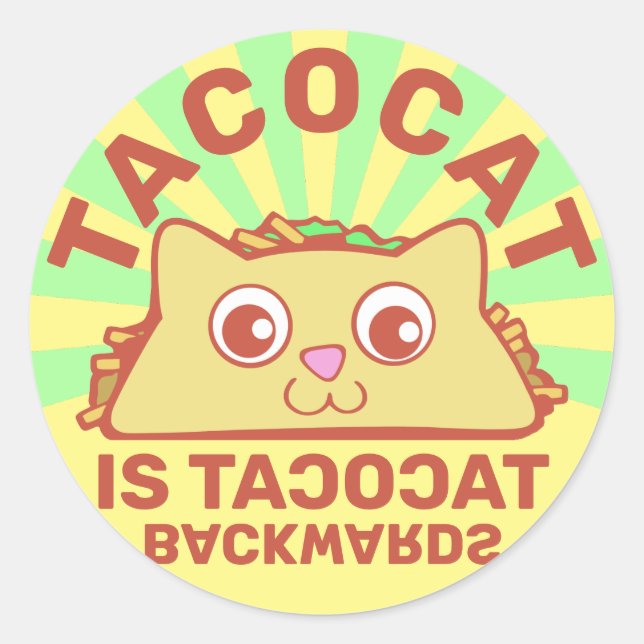 Tacocat Retro Carnival Classic Round Sticker (Front)