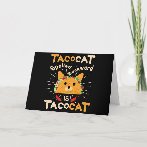 Tacocat Spelled Backwards Cinco de Mayo Cat Taco Card