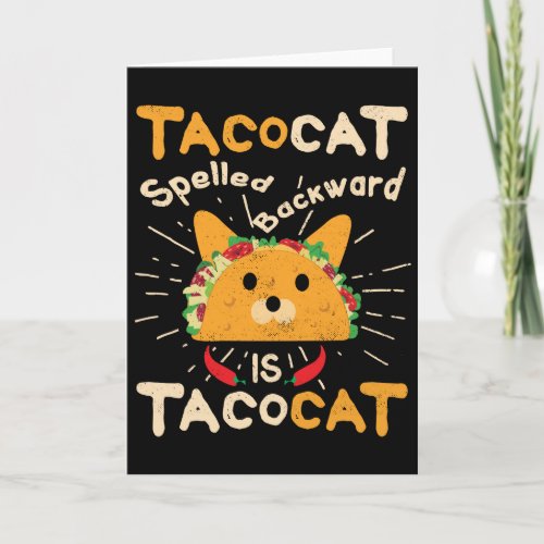 Tacocat Spelled Backwards Cinco de Mayo Cat Taco Card