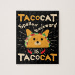 Tacocat Spelled Backwards Cinco de Mayo Cat Taco Jigsaw Puzzle Tacocat Spelled Backwards Cinco de Mayo Cat Taco Jigsaw Puzzle