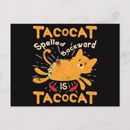 Tacocat Spelled Backwards Cinco de Mayo Cat Taco Postcard