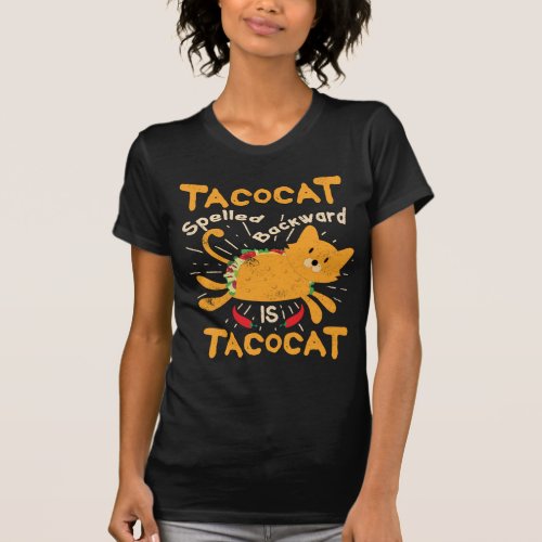 Tacocat Spelled Backwards Cinco de Mayo Cat Taco T_Shirt