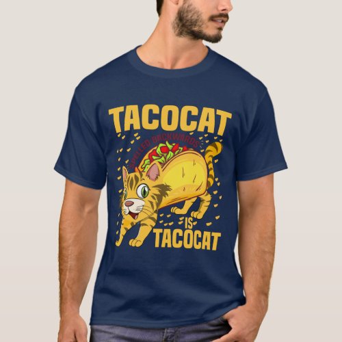 Tacocat Spelled Backwards Funny Taco Cat T_Shirt