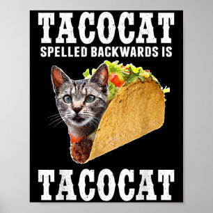 Tacocat Spelled Backwards Is Tacocat Funny Cat Lov Poster