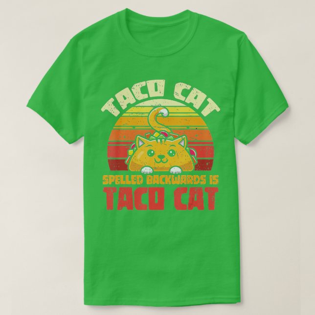 Tacocat Spelled Backwards Is Tacocat Funny Retro T T-Shirt (Design Front)