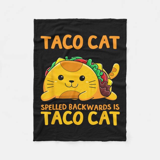 Tacocat Spelled Backwards Shirt Taco Cat Cinco De  Fleece Blanket (Front)