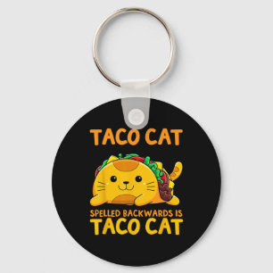 Tacocat Spelled Backwards Shirt Taco Cat Cinco De Keychain