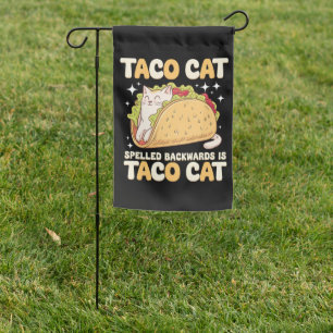 Tacocat Spelled Backwards Taco Cat Mexican Garden Flag