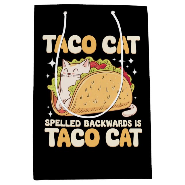 Tacocat Spelled Backwards Taco Cat Mexican Medium Gift Bag (Front)