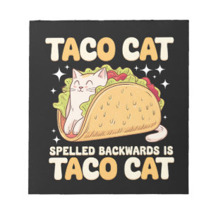 Tacocat Spelled Backwards Taco Cat Mexican Notepad