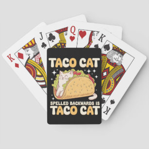 Tacocat Spelled Backwards Taco Cat Mexican Poker Cards