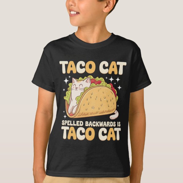 Tacocat Spelled Backwards Taco Cat Mexican T-Shirt (Front)