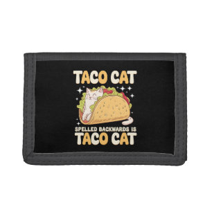 Tacocat Spelled Backwards Taco Cat Mexican Tri-fold Wallet