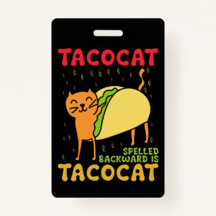 Tacocat Spelled Backwards Tacos Cats Cinco De Mayo Badge