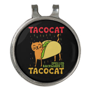 Tacocat Spelled Backwards Tacos Cats Cinco De Mayo Golf Hat Clip