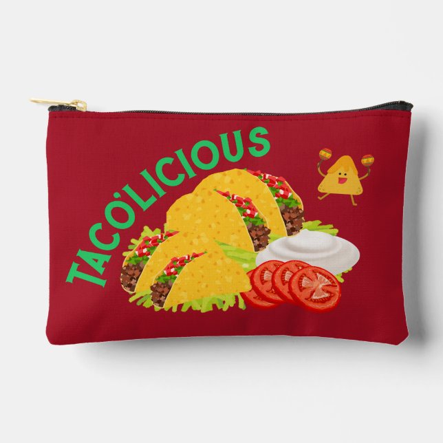 Taco'Licious Tacos And Happy Nacho Accessory Pouch (Front)