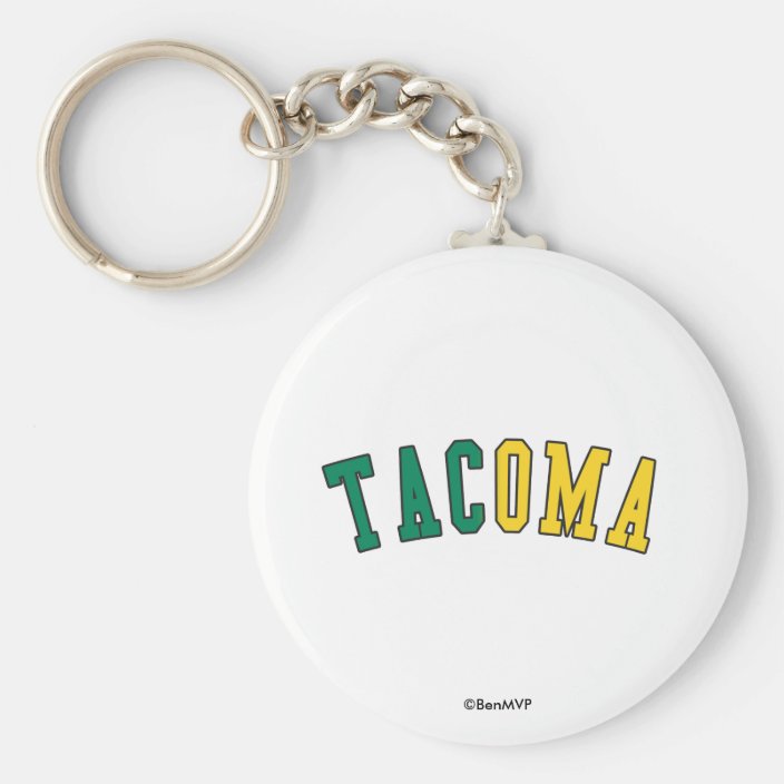 Tacoma in Washington State Flag Colors Key Chain