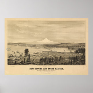 Tacoma & Mount Rainier, 1878 Print