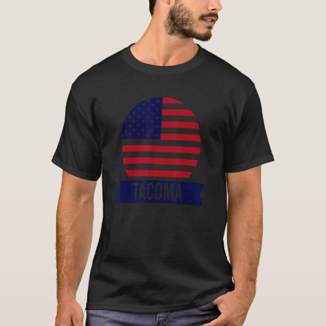 Tacoma  USA  American place name US flag 1 T-Shirt (Front)