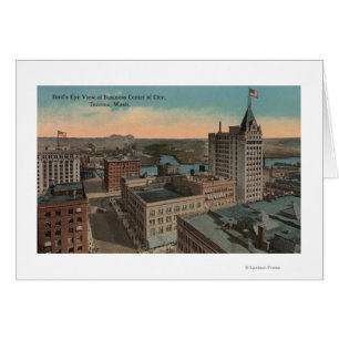 Tacoma, WA - Bird's Eye View of Downtown Cards