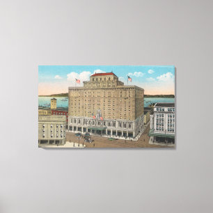 Tacoma, WA - View of Hotel Winthrop Canvas Print