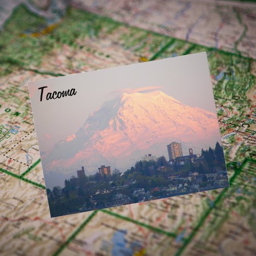 Tacoma Washington and Mount Rainier Travel Postcard
