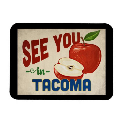 Tacoma Washington Apple _ Vintage Travel Magnet