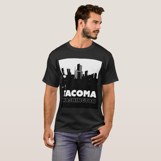 Tacoma Washington City Skyline City of Destiny T T-Shirt (Front Full)