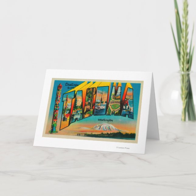 Tacoma, Washington - Large Letter Scenes 2 Card (Front)