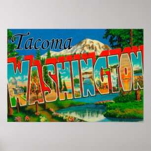 Tacoma, Washington - Large Letter Scenes 2 Poster