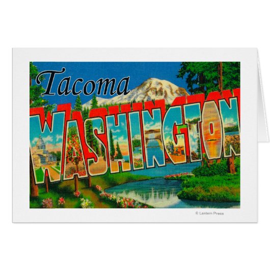 Tacoma, Washington - Large Letter Scenes Cards (Front Horizontal)