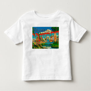 Tacoma, Washington - Large Letter Scenes Toddler T-shirt