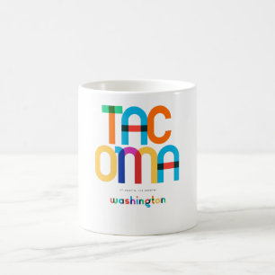 Tacoma Washington Mid Century, Pop Art, Coffee Mug