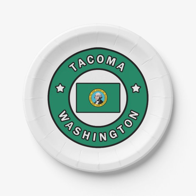 Tacoma Washington Paper Plates (Front)
