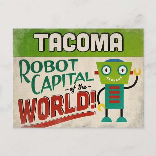Tacoma Washington Robot _ Funny Vintage Postcard