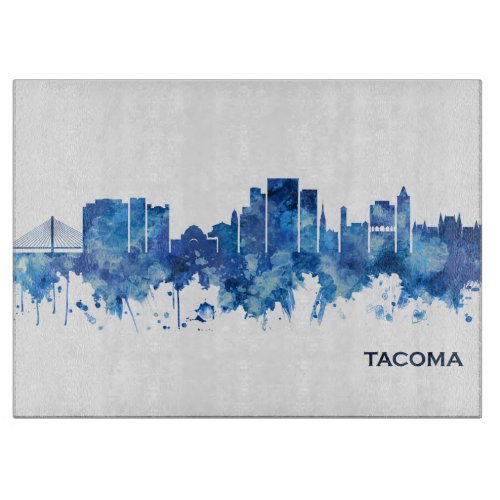 Tacoma Washington Skyline Blue Cutting Board