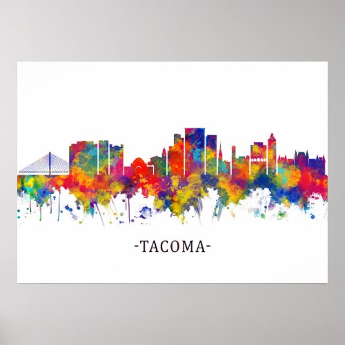 Tacoma Washington Skyline Poster