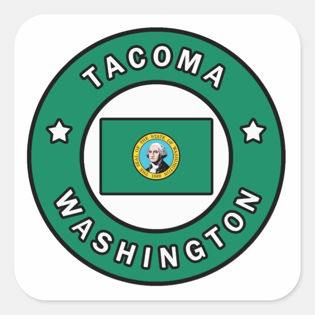 Tacoma Washington Square Sticker (Front)