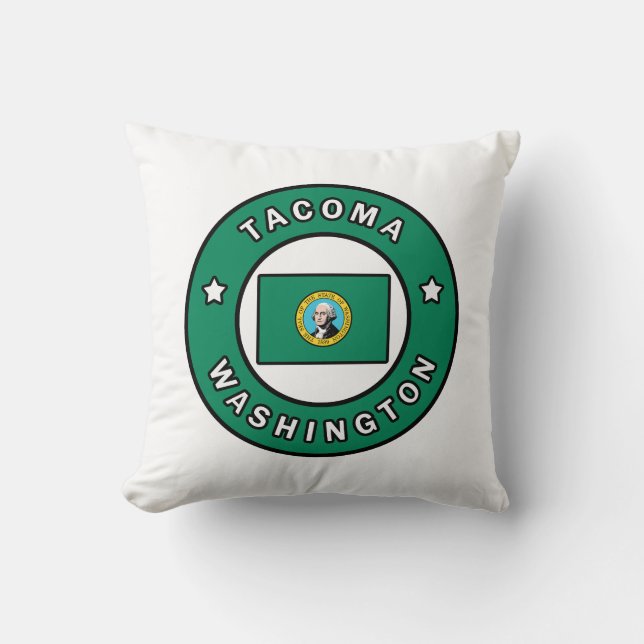 Tacoma Washington Throw Pillow (Front)