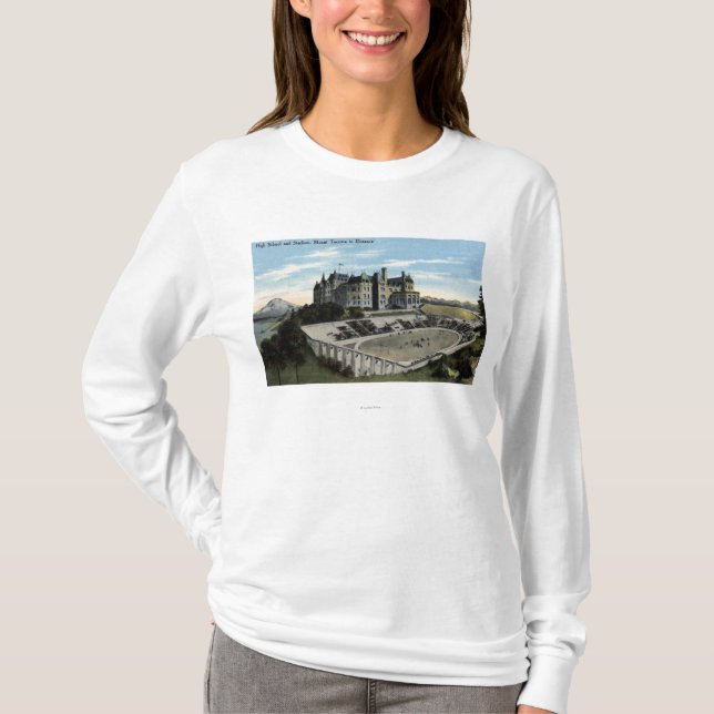 Tacoma, Washington - View of High School T-Shirt (Front)